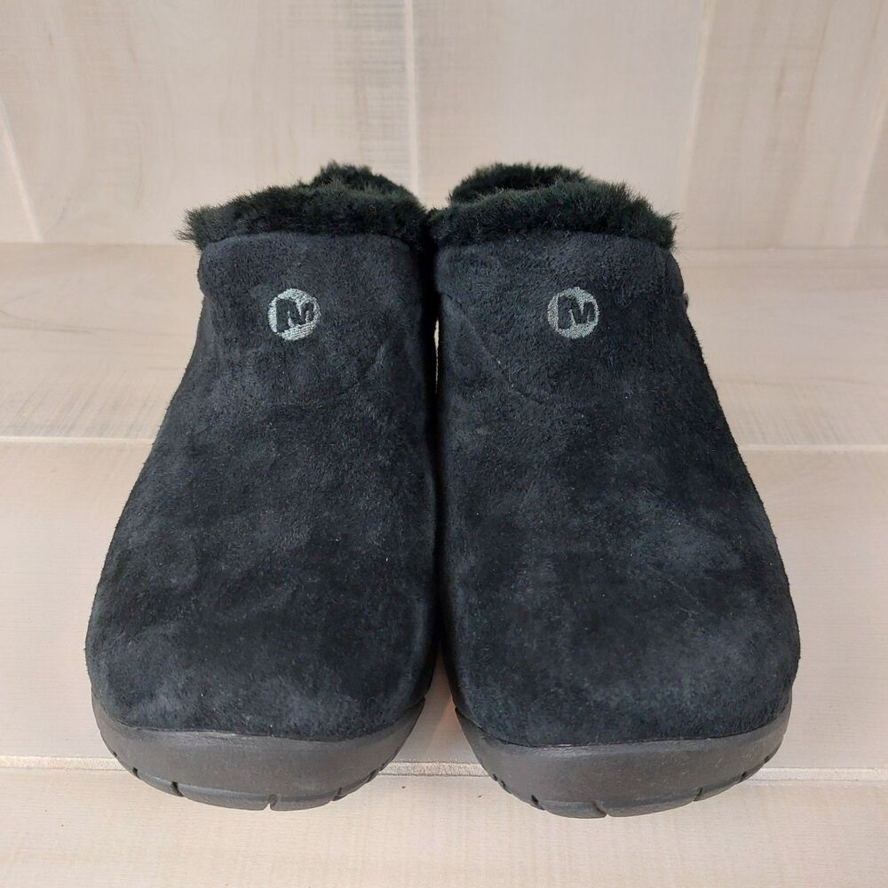 Merrell Encore Ice 4 Black Suede Fleece Lined Slip-on Clogs Women Size 9 J598840 - Picture 5 of 8